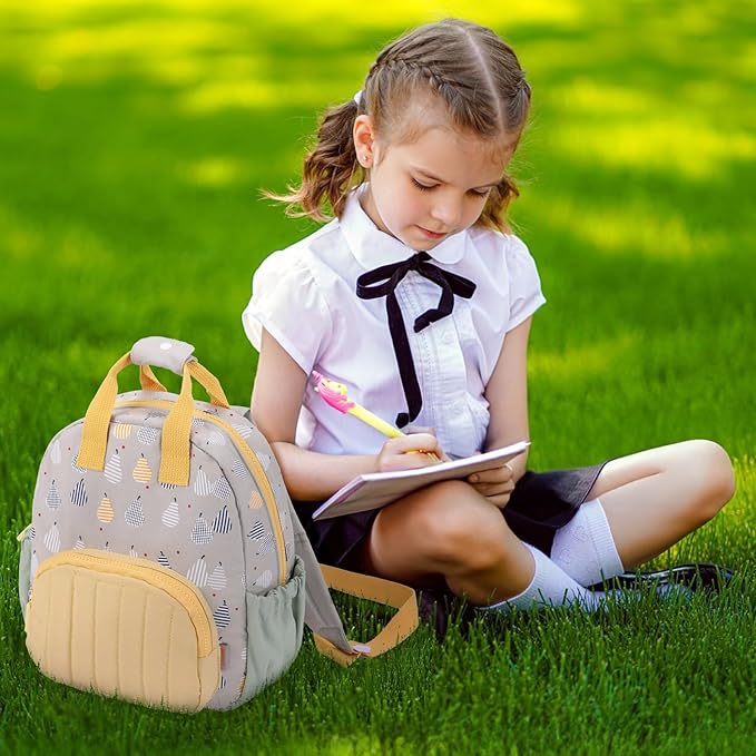 GAGAKU Toddler Backpack for Girls - Kids Backpacks 2-6 years old Cartoon Breathable Comfortable Preschool Mini Backpack for School Travel - Grey Pear