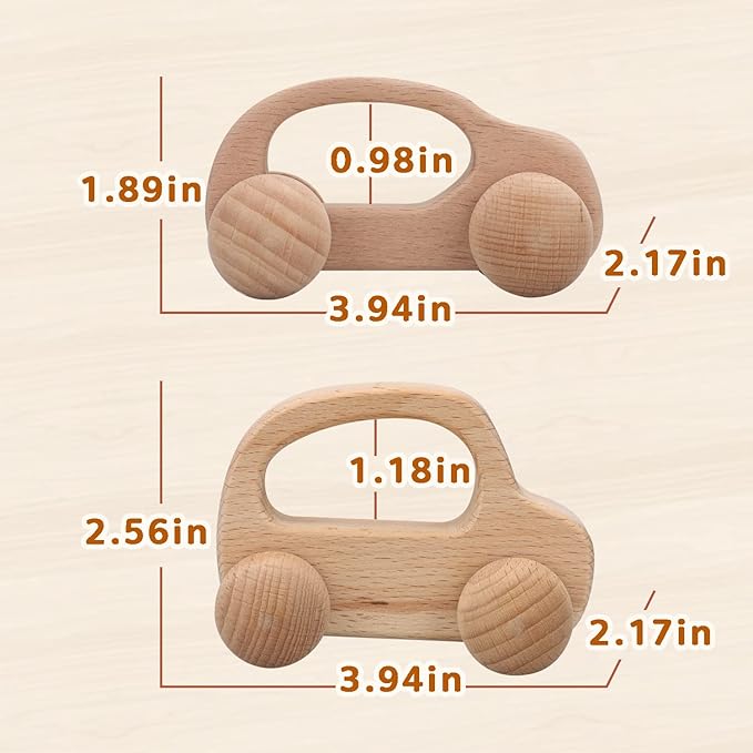TOY Life Wooden Toys Cars, Montessori Toys for Babies 0-6-12 Months, Rattle Cars for Toddlers 1-3, Wooden Baby Toys Gift 1 Year Old, Baby Boy Girl Nursery Decor, 1 Year Old Boy Birthday Gift
