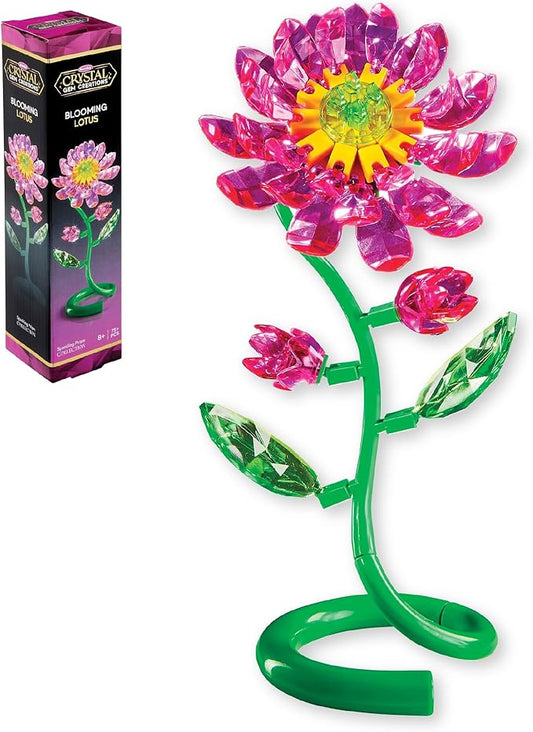 RoseArt Crystal Gem Creations Blooming Lotus Flower Kit, 75+ Pieces, Great for Adults, Tweens and Children Ages 8+