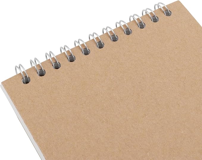 30 Pack A6 Sketch Pads, Top Spiral Bound Sketchbooks, 60 Sheets/120 Pages 70gsm Blank Page Drawing Pads, A6 Sketchbooks Brown Kraft Cover Notebook for Sketching, Journal