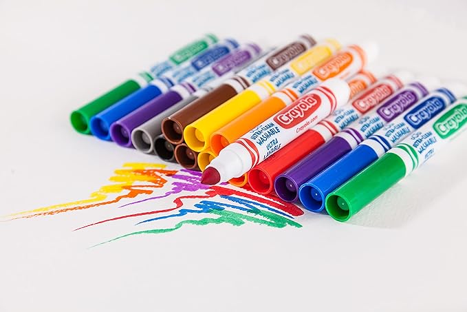 Crayola Ultra Clean Washable Markers for School (40ct), Essential Back to School Supplies for Kids, Coloring Book Marker Set, Teacher Classroom Supplies