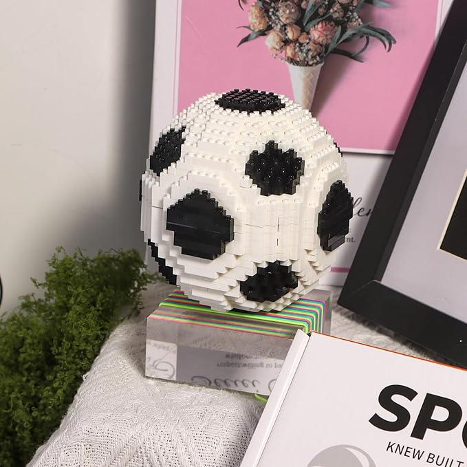 Soccer Building Blocks Set, STEM Educational Toy, Soccer 3D Puzzle Block Decorations, Soccer Gifts for Boys Office Home Decor (800Pcs)