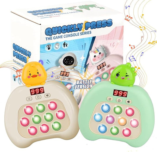 Fast Push Pop Fidget Toys for Kids, Handheld Puzzle Game with LED Screen & Multiplayer Mode, Sensory Toys for 3-12 Year Old Girls Boys, Fun Battle Gifts for Friends(Dinosaur)