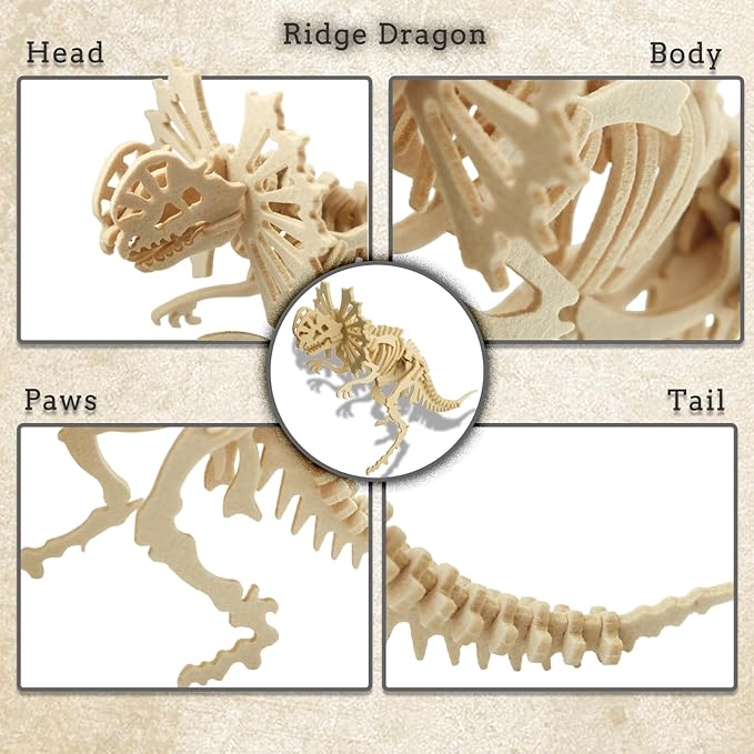 3D Puzzles for Kids, differenACt from Wooden Puzzles, Felt Dinosaur DIY Three-Dimensional Puzzle, Dinosaur Puzzle Toy Educational Game Set Gift