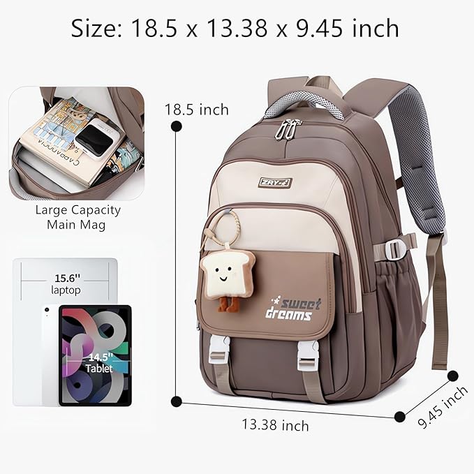 middle high school backpack for teen girls cute bookbag college student laptop backpack large capacity stylish travel daypack