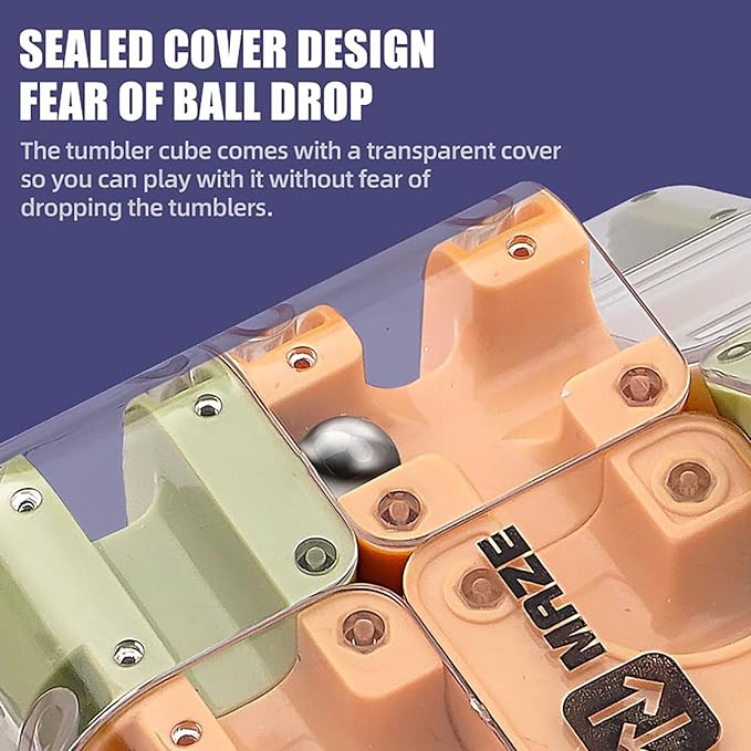 Puzzle Maze Cube, Large 3D Labyrinth Cube Game - Engaging Brain Teaser Toy, Puzzle Maze Ball Fidget Toy for Adults & Kids, Sensory Toys for Logic Development & Anxiety Relief (2PCS)