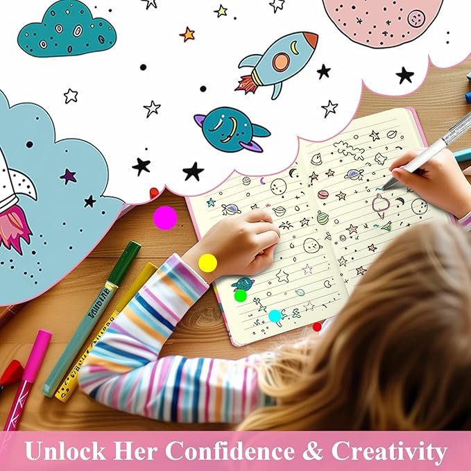 Unicorn Journal for Girls - Gift for Kids - Diary with Pen & Magnetic Closure, 192 Pages for Writing, 5.3"x7.5" Hardcover Lined Notebook