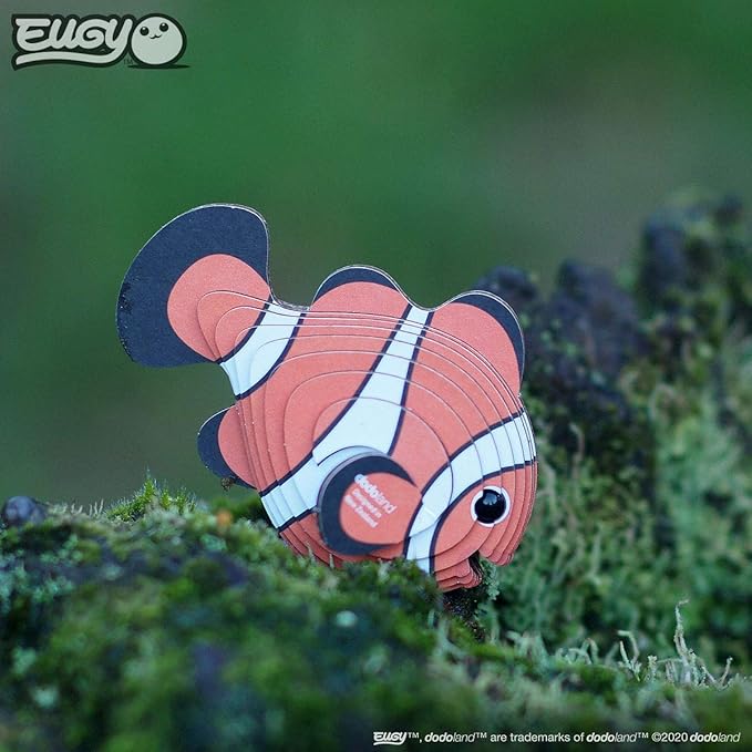 Eugy Clownfish 3D Puzzle, 16 Piece Eco-Friendly Educational Toy Puzzles for Boys, Girls & Kids Ages 6+