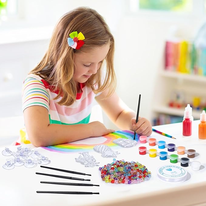 Yaomiao 30 Sets Summer Craft Kit End of Year Student Gifts Hawaiian Beach DIY Sun Catcher Bulk Paint Your Own Window Art Drawing Ornaments for Home Classroom Summer Activities Party Favor