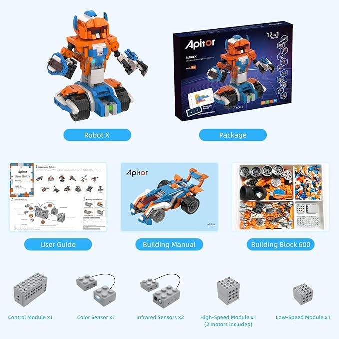 STEM Robotics Kits, Educational Toy Science Kits with Storage Box, App RC Toys Coding Robots for Kids 8 9 10 11 12 Years Old