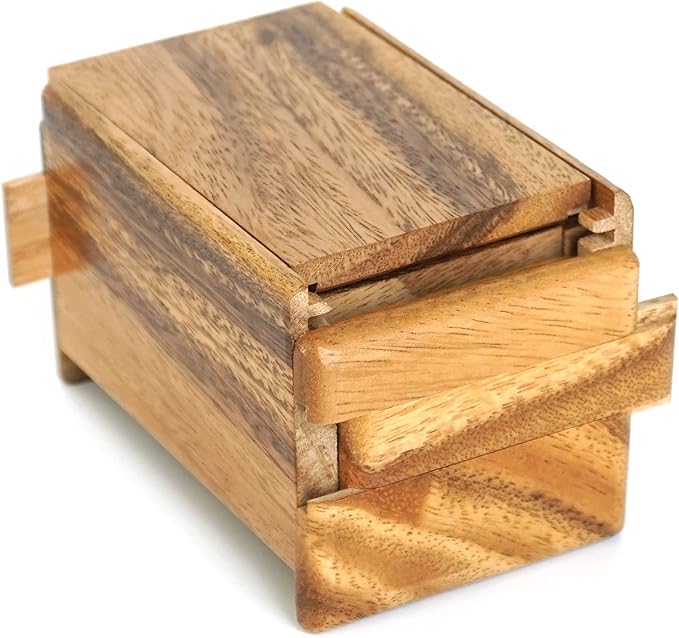 BSIRI Magic Sliding Box- Secret Box Brain Teaser Wooden Puzzle Boxes with Hidden Compartments. Ideal Mystery Jewelry, 3D Puzzle Lock Box, Gift Card, and Money Puzzle Box