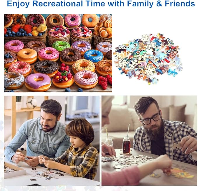 500 Piece Puzzles for Adults Flavorful Donuts 20.5 x 15 Inch 500 Large Piece Jigsaw Puzzles for Kids Adults Puzzles 500 Pieces for Adults Holiday Educational Challenge Toy