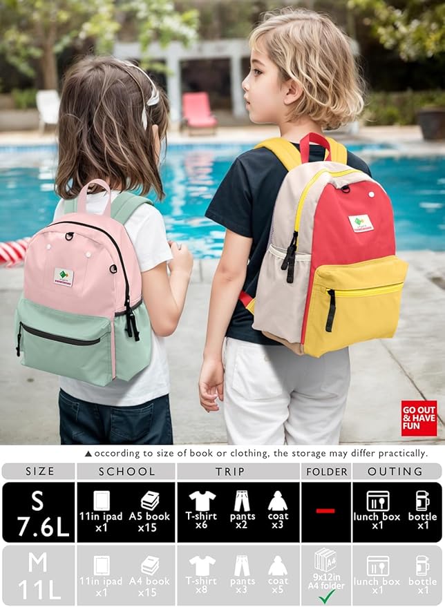 Preschool Kindergarten Backpack for Boys & Girls - Mini School Travel Bag, Small - 11" H, Ages 1-3
