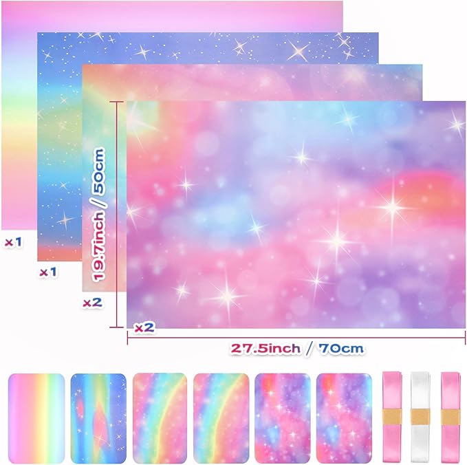 BWLOIES Girls Wrapping Paper Birthday Gift Wrap Set,Birthday Gift Wrapping Paper Sheets for Fairy Girl Women Female Girly Gift Wrapper paper for Present,6 sheets
