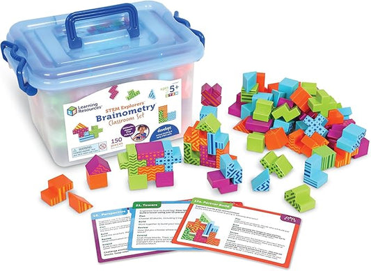 Learning Resources STEM Explorers Brainometry Classroom Set, Kids Games, Puzzles, Sensory Toys, Classroom Must Haves, Montessori Toys, 3D Puzzle, Brain Games, Math Manipulatives, Puzzles for Kids