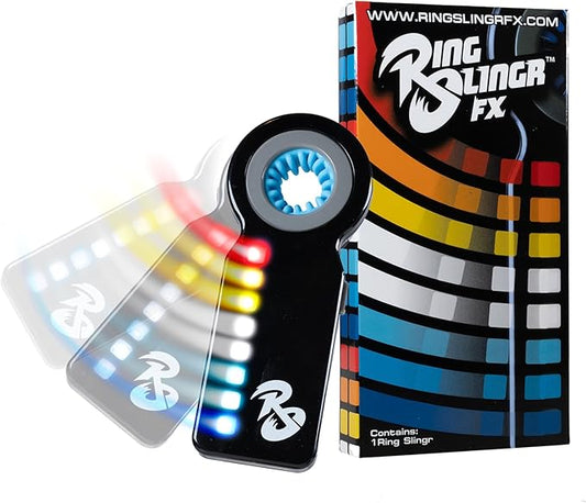 RingSlingr Lightning Blue Fidget Spinner Toy, Durable, Portable LED Fidget Toy for Young Adults and Kids, Light Up Spinner Toy