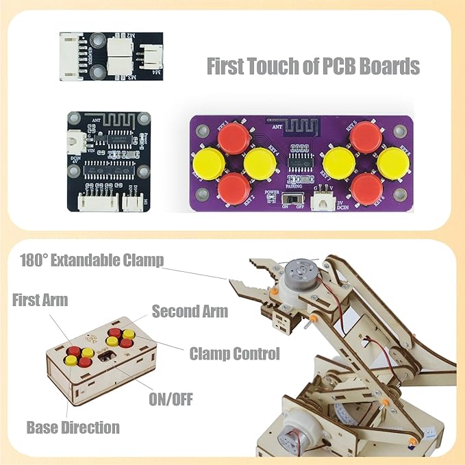 Robot Arm Kits Robotics for Kids Ages 8-12-14-16 Teens Adults STEM Toys Building Engineering Toys 9 10 11 13 14 15 16+ Year Old Boys Grils Gifts Idea DIY Crafts Science Circuits Projects