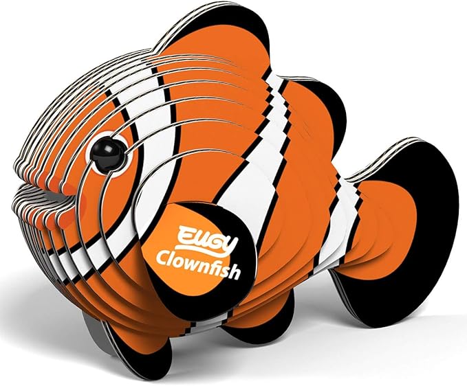 Eugy Clownfish 3D Puzzle, 16 Piece Eco-Friendly Educational Toy Puzzles for Boys, Girls & Kids Ages 6+