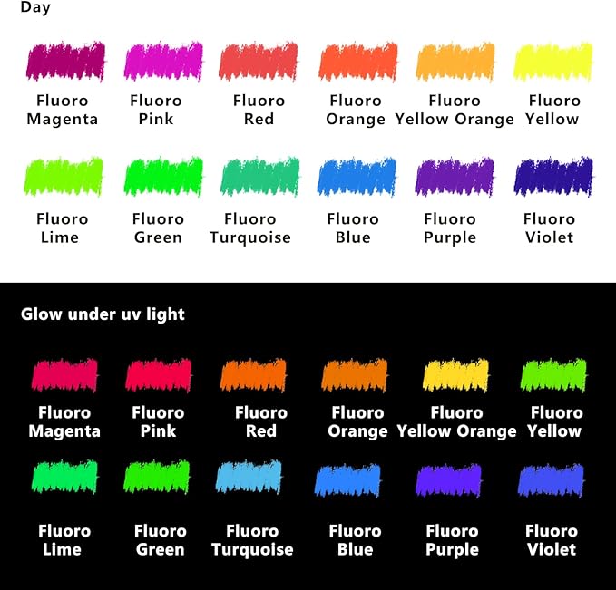 Artecho Neon Oil Pastels Set of 12 Colors, Soft Oil Pastels for Art Painting, Drawing, Blending (10 x 70 mm)