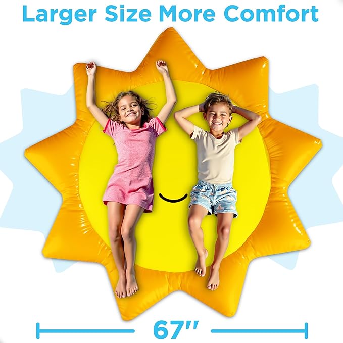 Pool Wave Splash Pads for Toddlers 1-3, Kids Water Sprinkler, Baby Fun Outdoor Toys, 67" Inflatable Dog Pool, Kiddie Outside Backyard Games, Summer Gift for 2-4 3-5 4-8 Years Old Boys Girls Childrden