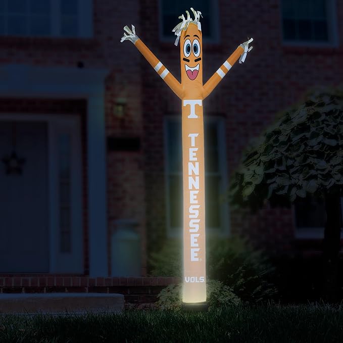 NCAA Tennessee Volunteers Football Wacky Waving Inflatable Tube Guy with LED Lights & Built-in Blower - 6" x 36" x 96" Inflatable Tube Man Crazy Sports Fan Outdoor Party Decoration