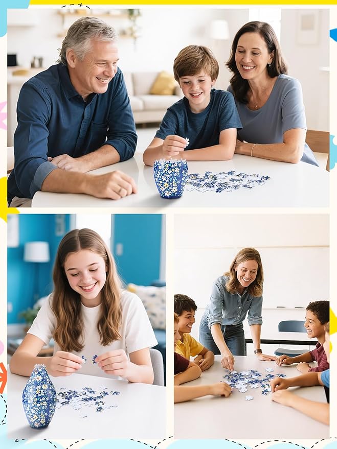 Unique 3D Puzzle for Adults - 160 Pieces of Puzzle Flower Vase, Ditsy Florals Themed Art Projects Gift for Women Housewarming Home Decoration