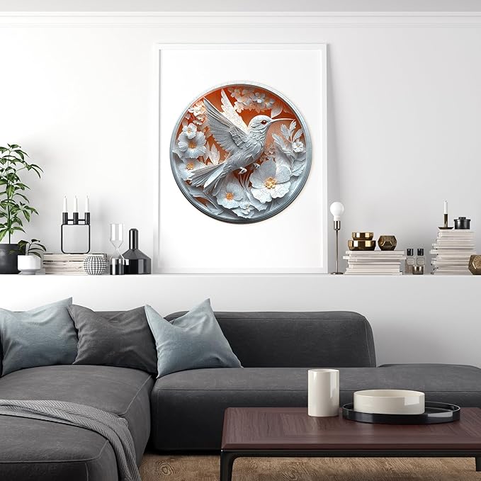 Wooden Puzzles for Adults, Wooden Jigsaw Puzzles for Adults Kids, 3D Paper Hummingbird Unique Shaped Wood Puzzles Adult, Creative Birthday Gifts for Friends Family Game (13.4 * 13.4in 300pcs)