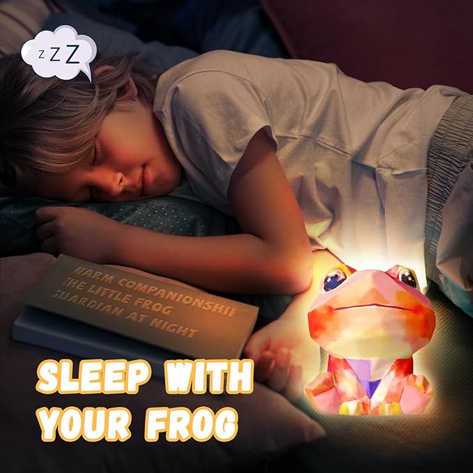 Loungelore Paint Your Own Frog Lamp Kit, Art Supplies Arts and Crafts for Kids Ages 8-12, DIY 3D Frog Night-Light, Creativity Painting Kit Toy for Girl Boy Teen, Birthday Gift for Daughter Son