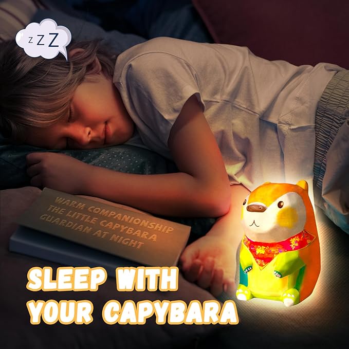 Paint Your Own Capybara Lamp Kit, Art Supplies Arts and Crafts for Kids Ages 8-12, DIY 3D Capybara Night-Light, Creativity Painting Kit Toy for Girl Boy Birthday Gift Ages 3 4 5 6 7 8 9 10 11 12+