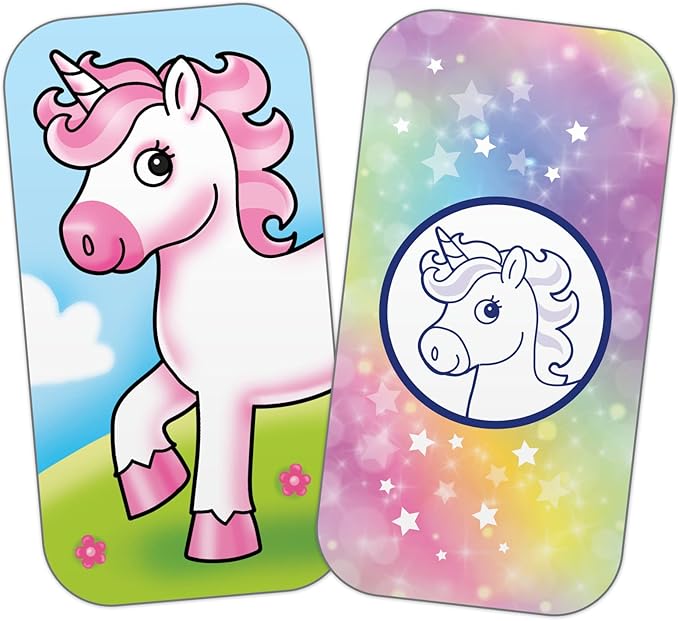 Orchard Toys Moose Games Rainbow Unicorns Game. Race Your Unicorns Over The Rainbow to a Pot of Gold in This Magical, Fun Color-Matching Game! Ages 3+ for 2-4 Players