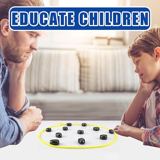Magnetic Chess Game,with Stones and Rope,Party Travel Desktop Magnetic Strategy Game, Puzzle Strategy Games,Family Educational Games Kids and Adults