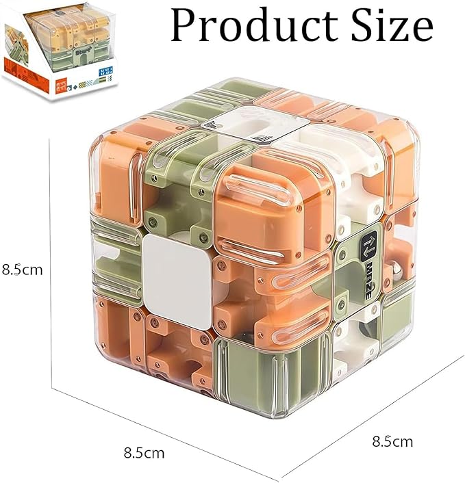 Large Labyrinth 3D Puzzle Maze Cube - Engaging Brain Teaser Toy, 3D Puzzle Maze Cube, Mazes Ball Puzzles for Logical Thinking (Astyle,1set)