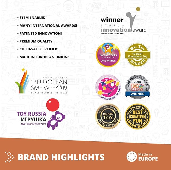 Engino STEAM Labs, Learning About Wild Animals, Construction Toys for Ages 3+, Building Blocks, STEM Kit for Girls & Boys, Preschool Educational Toys (5 Models)