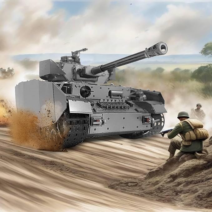 Piececool Metal 3D Puzzles for Adults, Germany Panzer IV Tanks Model Building Kits (1:48 Scale), DIY Assembling Arts and Crafts, Best Christmas Birthday Gifts