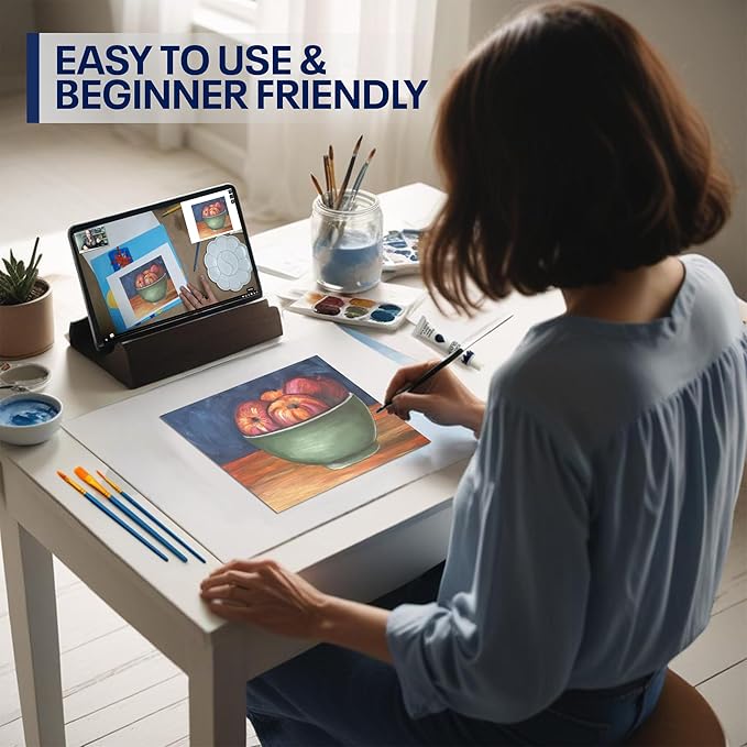Painting4Real DIY Painting Class Kit for Adults with Video Tutorials: Learn to Paint Apple Bowl – How to Paint with Acrylics – Painting & Art Supplies – 9 Piece Acrylic Paint Set