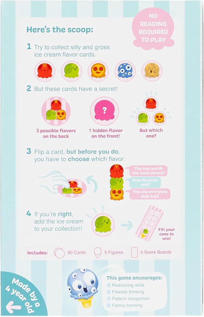 Exploding Kittens The Best Worst Ice Cream 2-5 Players - Ages 4+ - 10 Minutes to Play - Ice Cream Matching Picture Game - Kid Friendly Card Game, Family Game Night, Engaging Kids Game