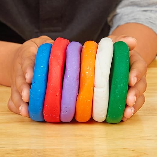 Colorations Wheat & Gluten Free Glitter Dough - 6 Colors (2 oz Each) | Non-Toxic, Play Dough, Bulk Set, Sensory Kit, Party Favors, Classroom Pack