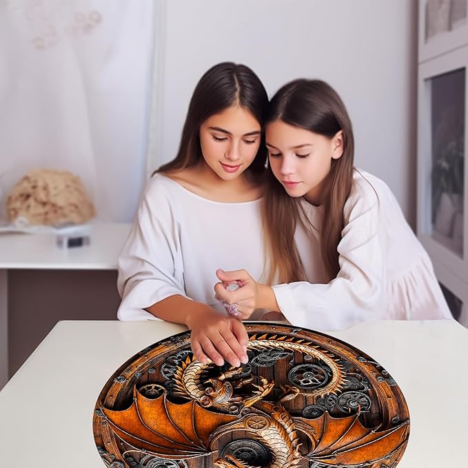 Masseruon 1000 Piece Puzzle for Adults, 26.6 * 26.6in Mechanical Dragon Puzzle for Adults, 1000 Pieces Jigsaw Puzzles, Adult Puzzles Game, Unique Gift for Women Men