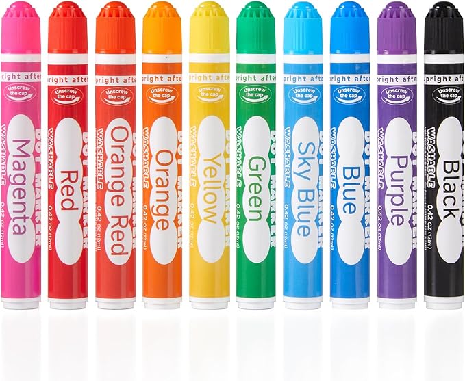 Shuttle Art Dot Markers, 10 Colors Washable Markers for Toddlers,Bingo Daubers Supplies Kids Preschool Children, Non Toxic Water-Based