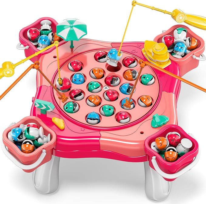 Magnetic Fishing Game for Kids Toddlers 3-5, 70 pcs Fishing Toys for Kids Toddlers 3-5, Table Toys Board Game Birthday Gifts for 3 4 5 6 7 8 Years Old Kid Toddler