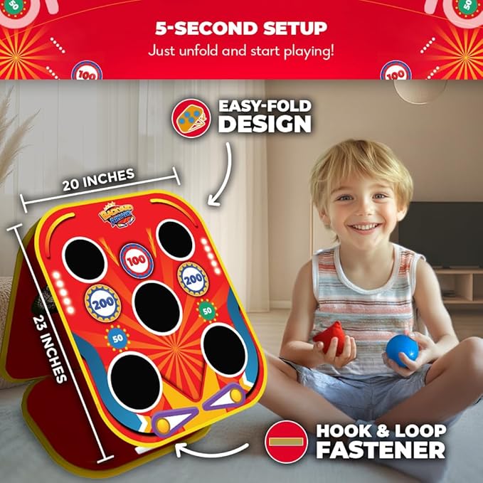 Swooc Games® - Backyard Arcade™ | 2-in-1 Bean Bag Toss Game for Kids w/Carry Bag | 5-Second Setup & Storage | Outside Toys for Toddlers | Carnival Games for Kids | Outdoor Toddler Activities