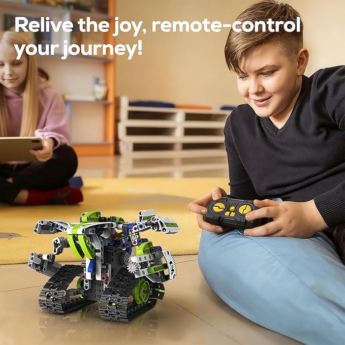 Robot Building Kit with APP/Remote Control STEM Gifts for Boys Age 6-16,Technic Coding Robotic Toys for Kids Birthday, Buildable 5in1 Models with 337+ Pieces