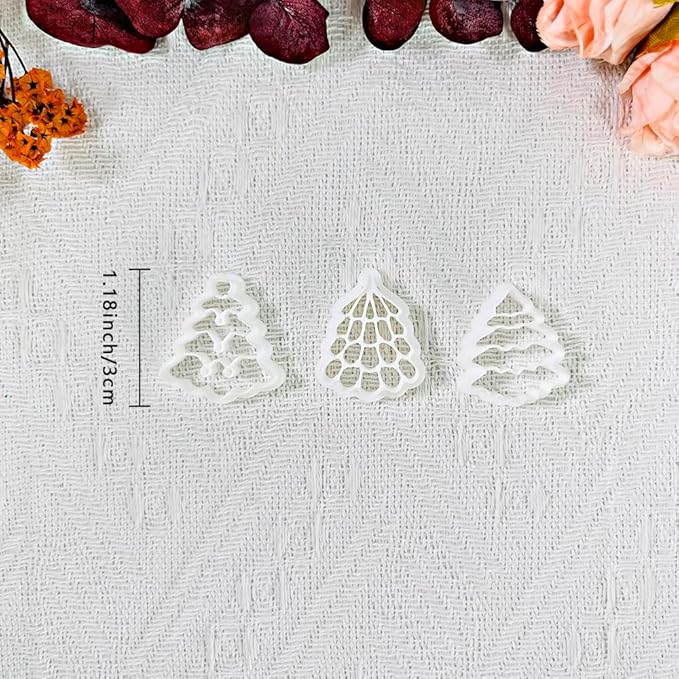Xaekicr Christmas Tree Polymer Clay Cutters – 3 Style Clay Cutters for Holiday Earrings, Christmas Clay Tools for Polymer Clay Jewelry and Crafts