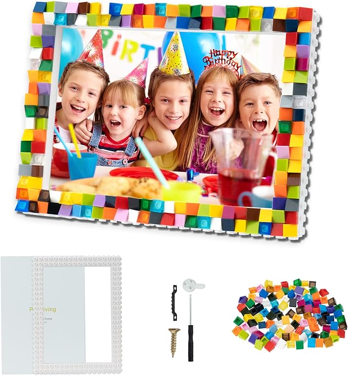 HAPMARS DIY Mosaic Photo Frame Craft Kits - Creative Arts & Crafts Mosaic Kits Summer Activities for Ages 6-12,Make Your Own Picture Frame Fun STEM Craft Birthday Easter Christmas Gifts for Boys Girls