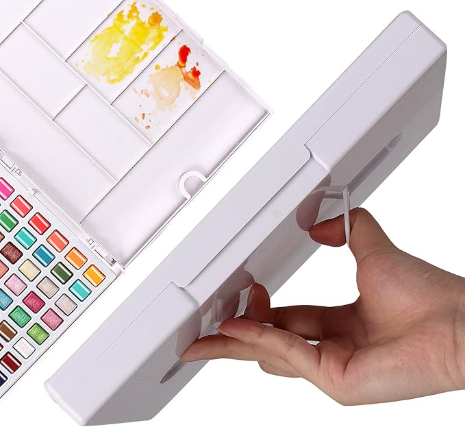 Gunsamg Watercolor Paint Set 120 Colors with Palette in Portable Box – Includes 12 Fluorescent, 15 Macron, 33 Metallic Colors – Watercolor Set for Kids, Adults, Beginners & Professional Artists, Travel Art Supplies Kit