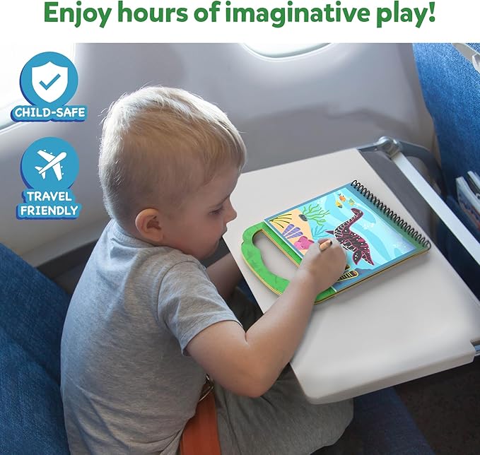 Skillmatics Scratch Art Book for Kids - Dinosaurs, Craft Kits & Supplies, 30+ Scratch Stickers, Travel Toys, DIY Kit, Gifts for Boys & Girls Ages 3, 4, 5, 6, 7, 8