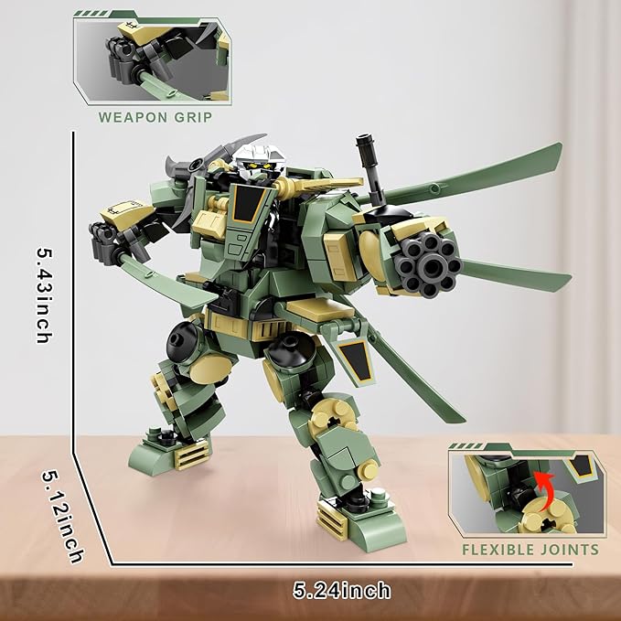 Transforming Mech Robot Building Blocks Set, 4 Kinds of Destroy Warrior City Mecha Action Figure with Weapons, Cool Creative Robots Toys Gift for Teens Boys (1448 PCS)