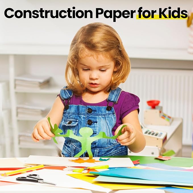 Yeaqee 300 Sheets Colored Construction Paper Bulk 8.5 x 11'' and 12 x 18'' Construction Lightweight Art School Supplies Colorful Craft Paper for Kids Adults Arts and Crafts