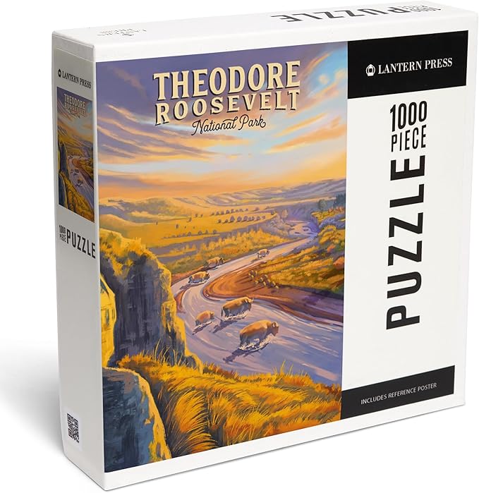 Lantern Press 1000 Piece Jigsaw Puzzle for Adults, Theodore Roosevelt National Park, North Dakota, Oil Painting