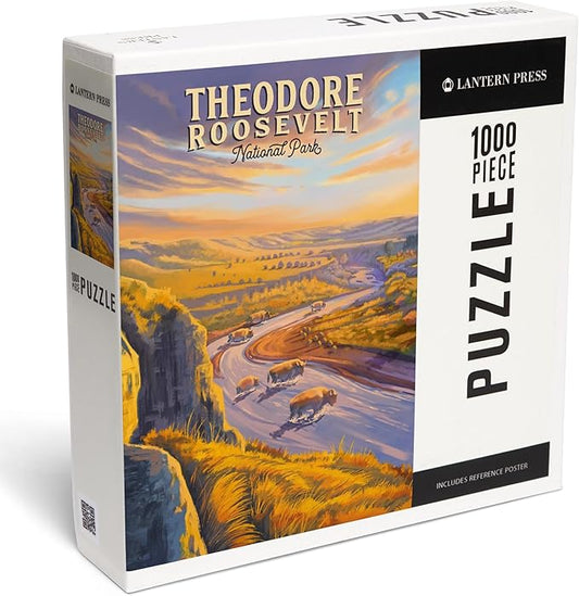 Lantern Press 1000 Piece Jigsaw Puzzle for Adults, Theodore Roosevelt National Park, North Dakota, Oil Painting